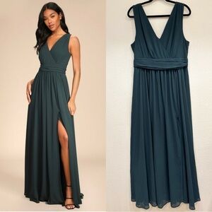 green emerald velvet dress A-Line Flowy Long Sleeve Tie V Neck Pleated Midi Dress, Black / Xs